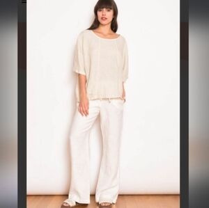 Haris Cotton Linen Curve Bohemian Coastal Loose Oversized Lagenlook Blouse